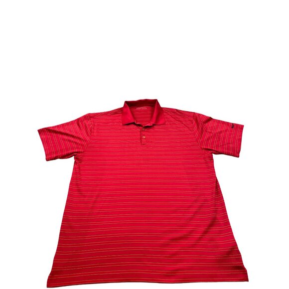 Nike Golf Men's XL Red Striped Polo Shirt Dry-Fit Moisture-wicking technology - Picture 1 of 16